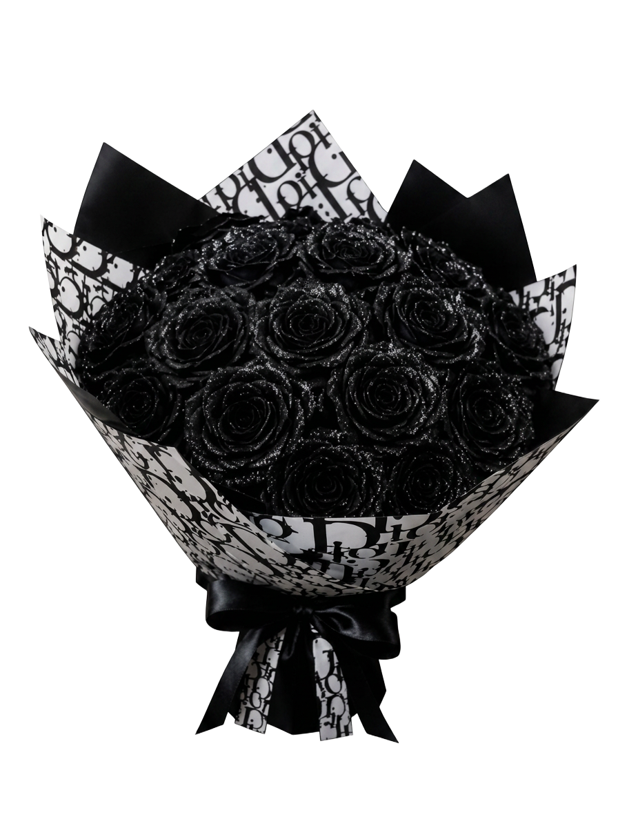 Buquê de rosas pretas premium